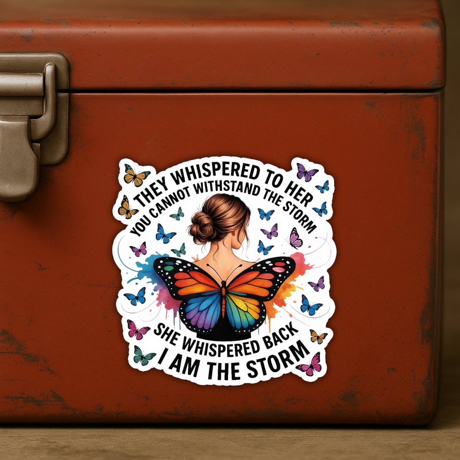 4pcs I Am the Storm Stickers – Inspirational Vinyl Decals for Women’s Gift