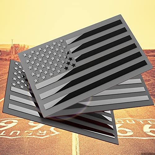 3D Metal American Flag Emblem Decal，Black American Flag Decal,for Car, Truck