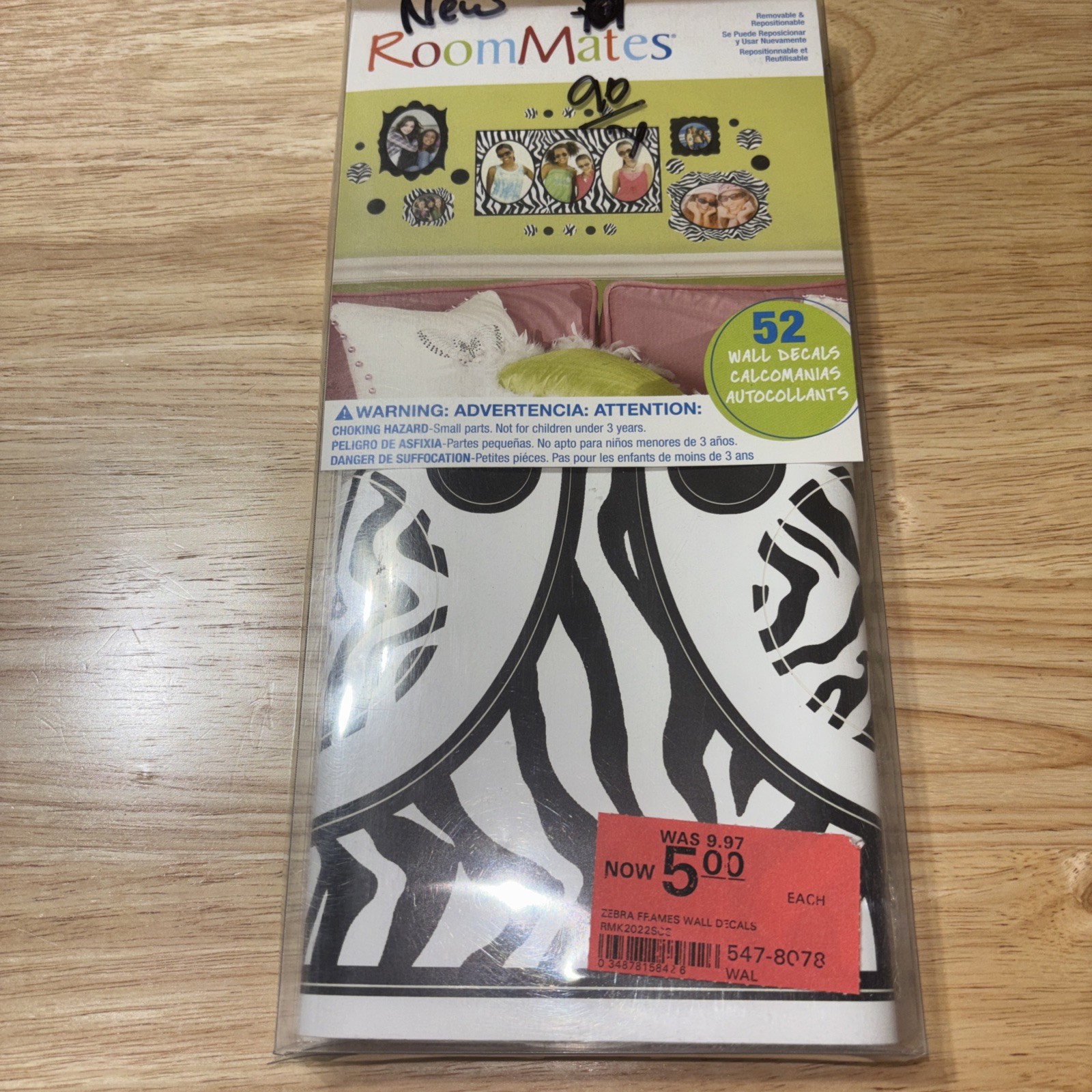 ZEBRA PRINT PHOTO PICTURE FRAMES wall sticker 52 decals black polka dots circles