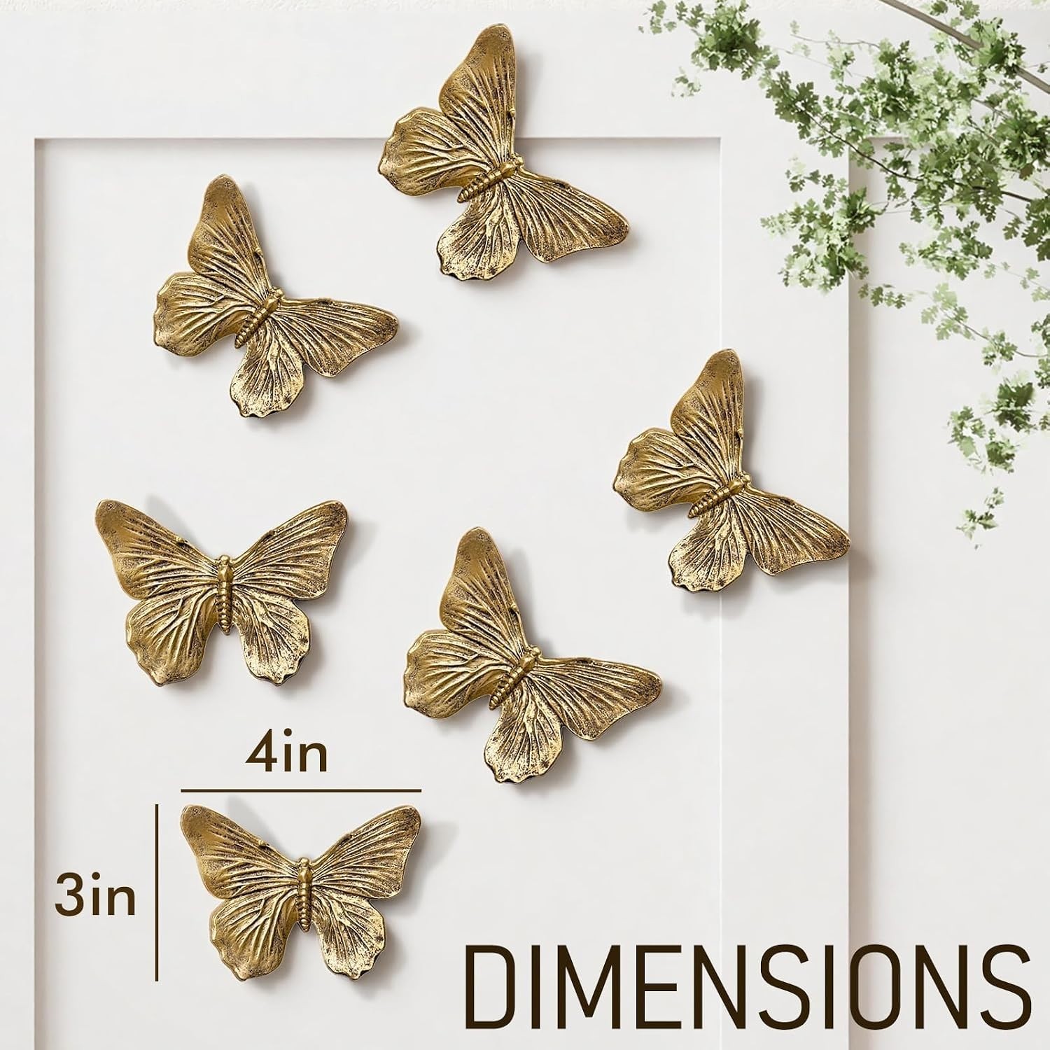Handcrafted Antique Copper Butterfly Wall Sculptures – Lightweight and Charming