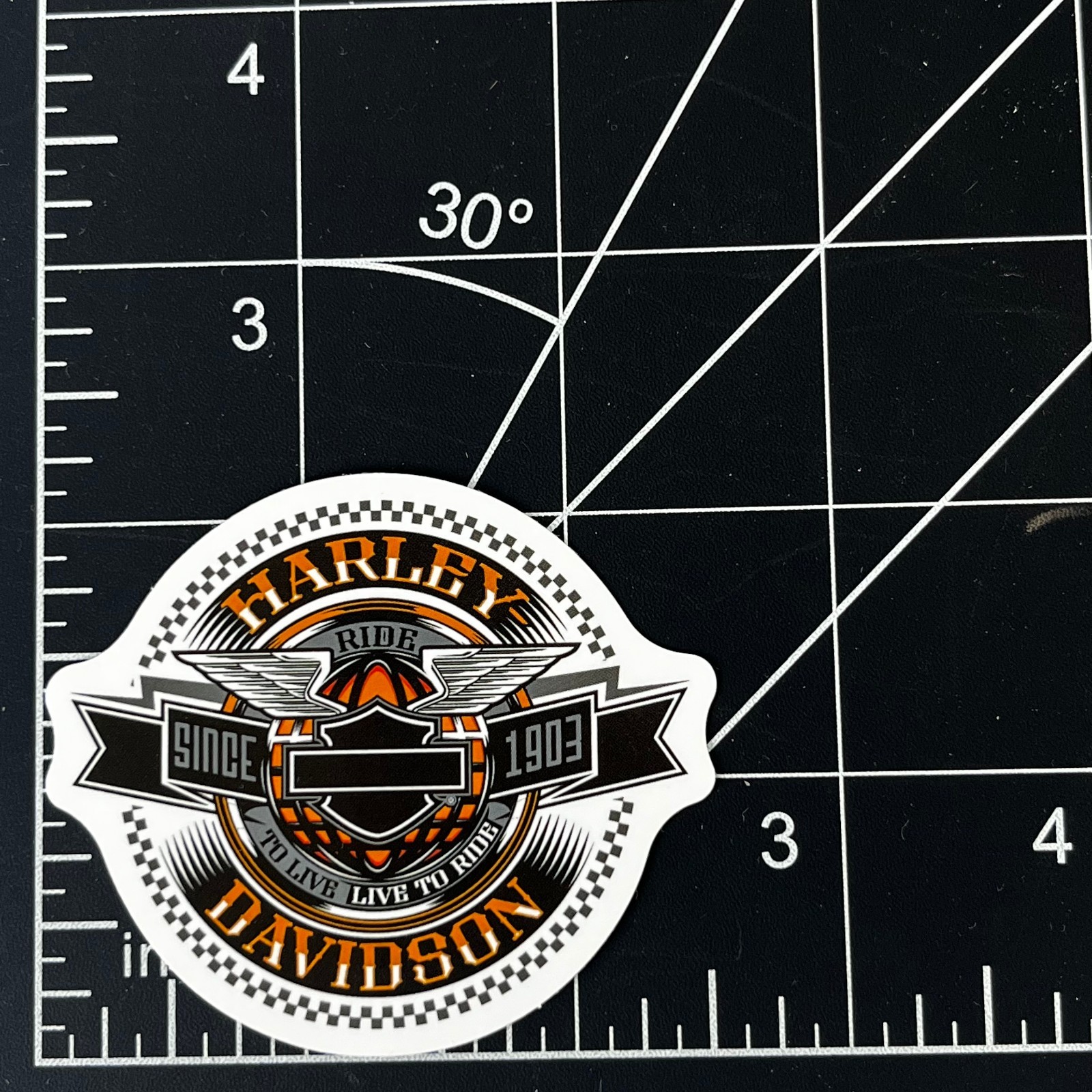 Harley-Davidson Ride to Live Since 1903 Vinyl Sticker Biker Motorcycle Orange