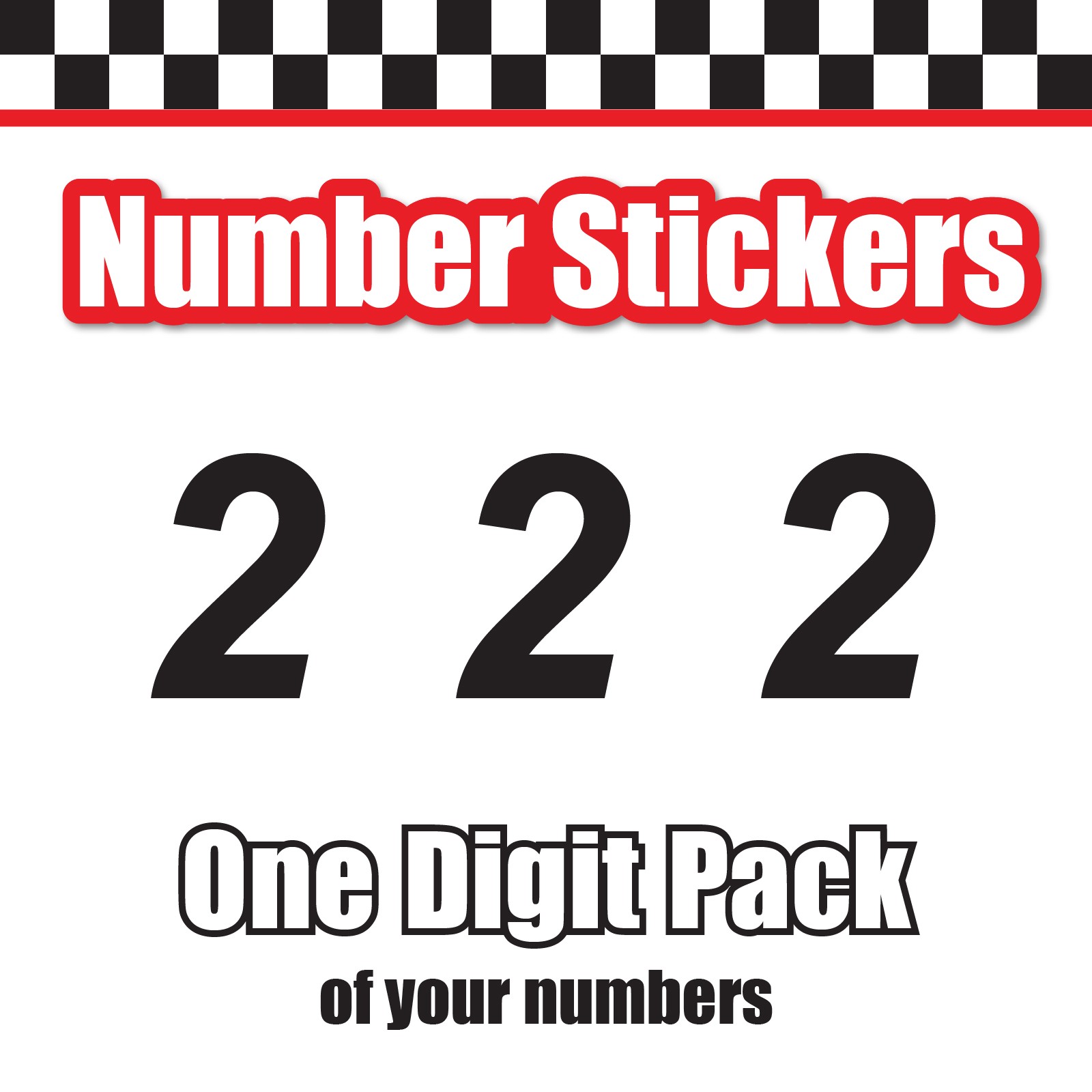 3x 3 Digit Custom Single Number Stickers Decal Locker Door Mailbox Arial Italic