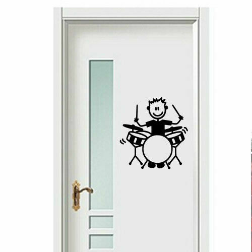 Drummer Silhouette Music Decal Sticker for Wondow Wall Door Auto Macbook Laptop