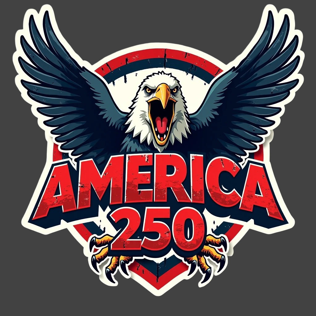 America 250 Eagle Sticker Vinyl Decal Patriotic USA Flag Freedom Graphic