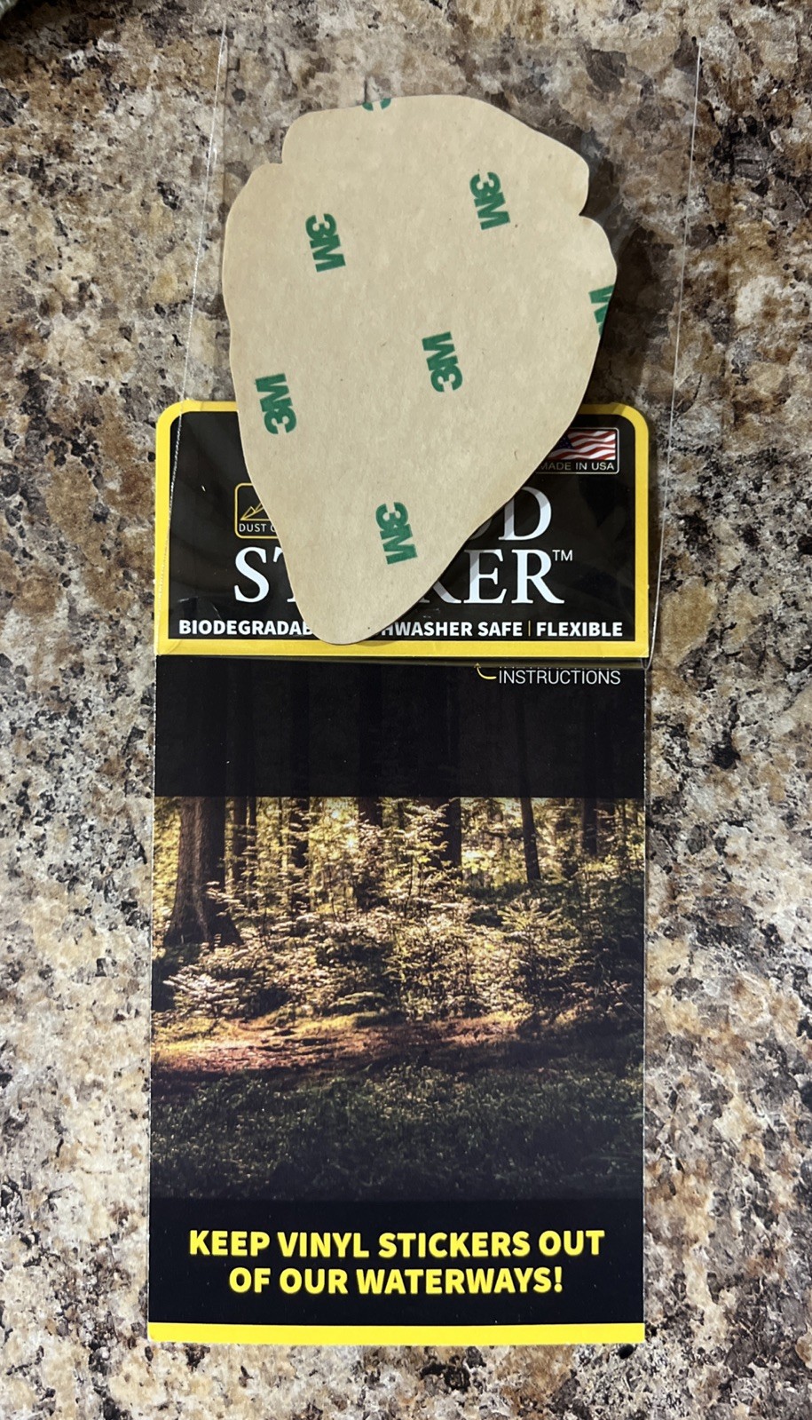 Arrowhead River Sunset WOOD Sticker Dishwasher SAFE Biodegradable Dust City NEW