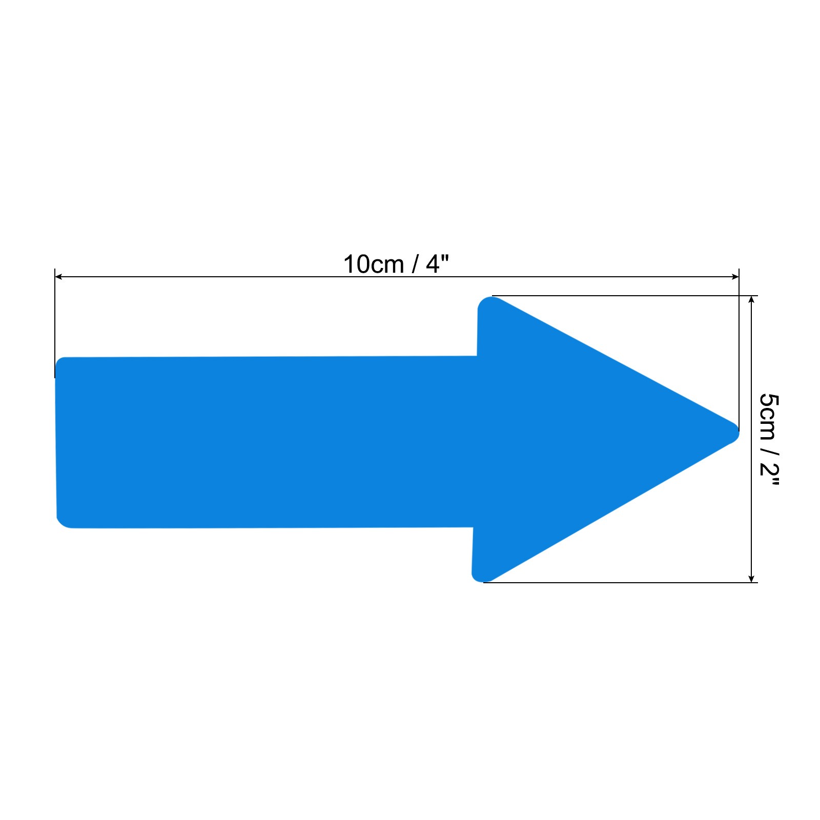 4"x2" Directional Arrow Sticker, 200 Pcs Vinyl Removable Self Adhesive, Blue
