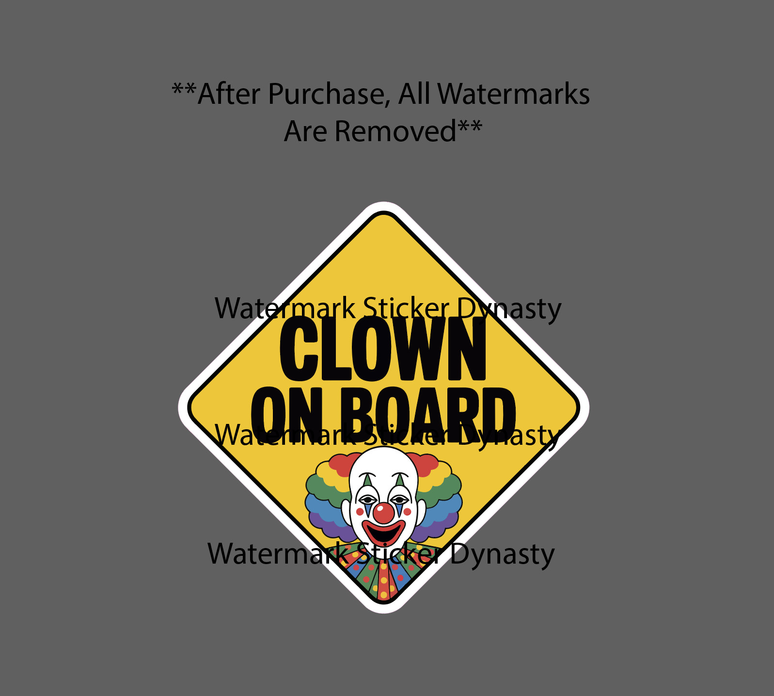Clown On Board Sticker Waterproof Decal Caution Warning Car Funny Gift NEW
