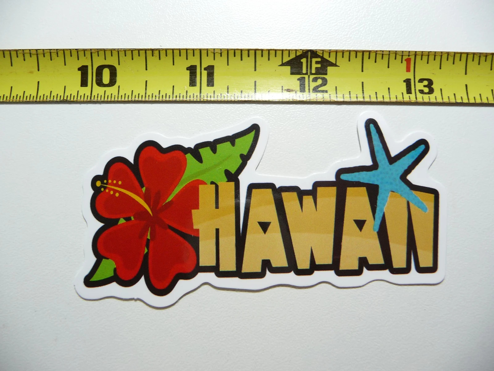HAWAII HIBISCUS STARFISH SMALL STICKER DECAL 50TH STATE PARADISE VACATION TRAVEL