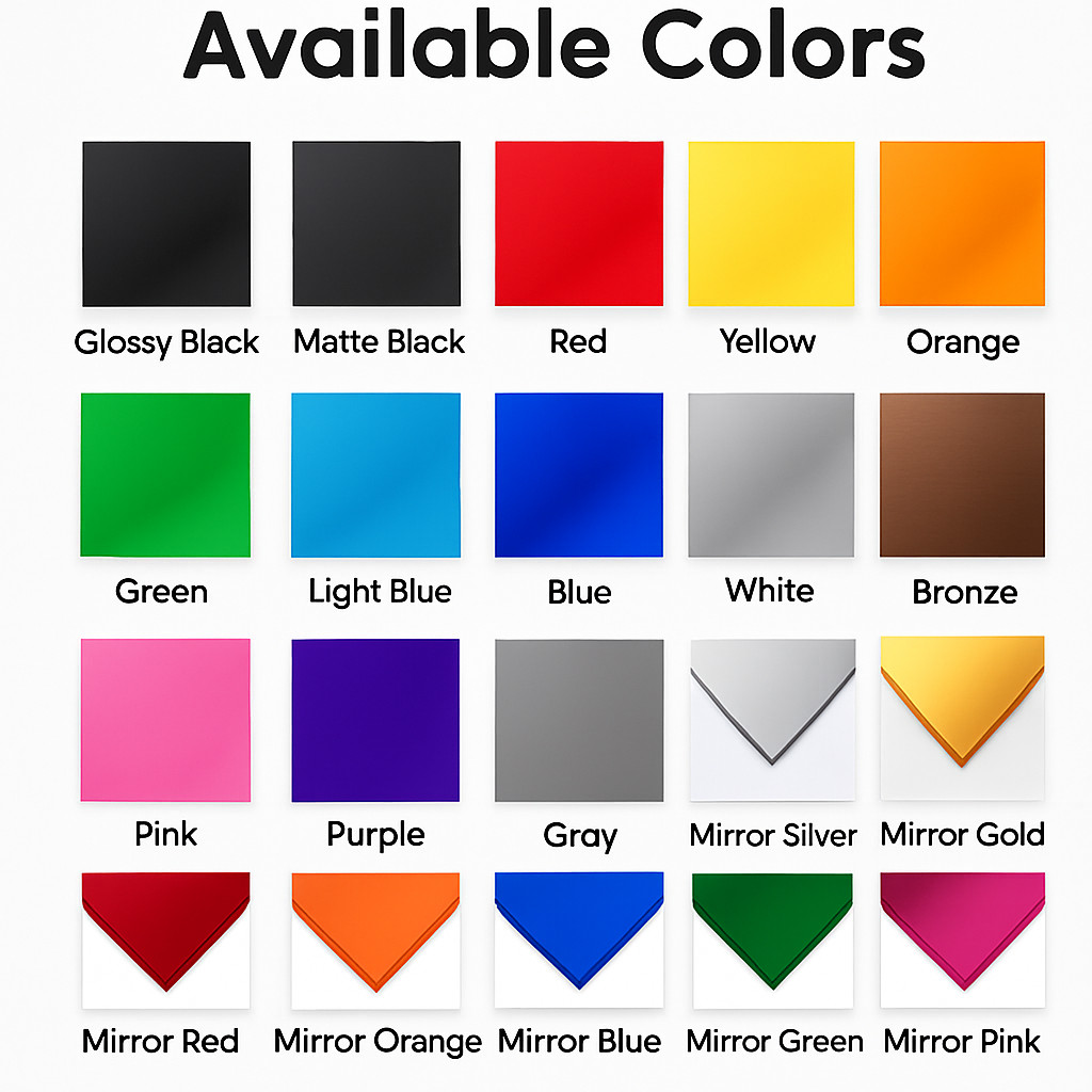 Custom Acrylic Lazer Cut MULTI COLOR Car Emblem Badge Customized Text Names LOGO