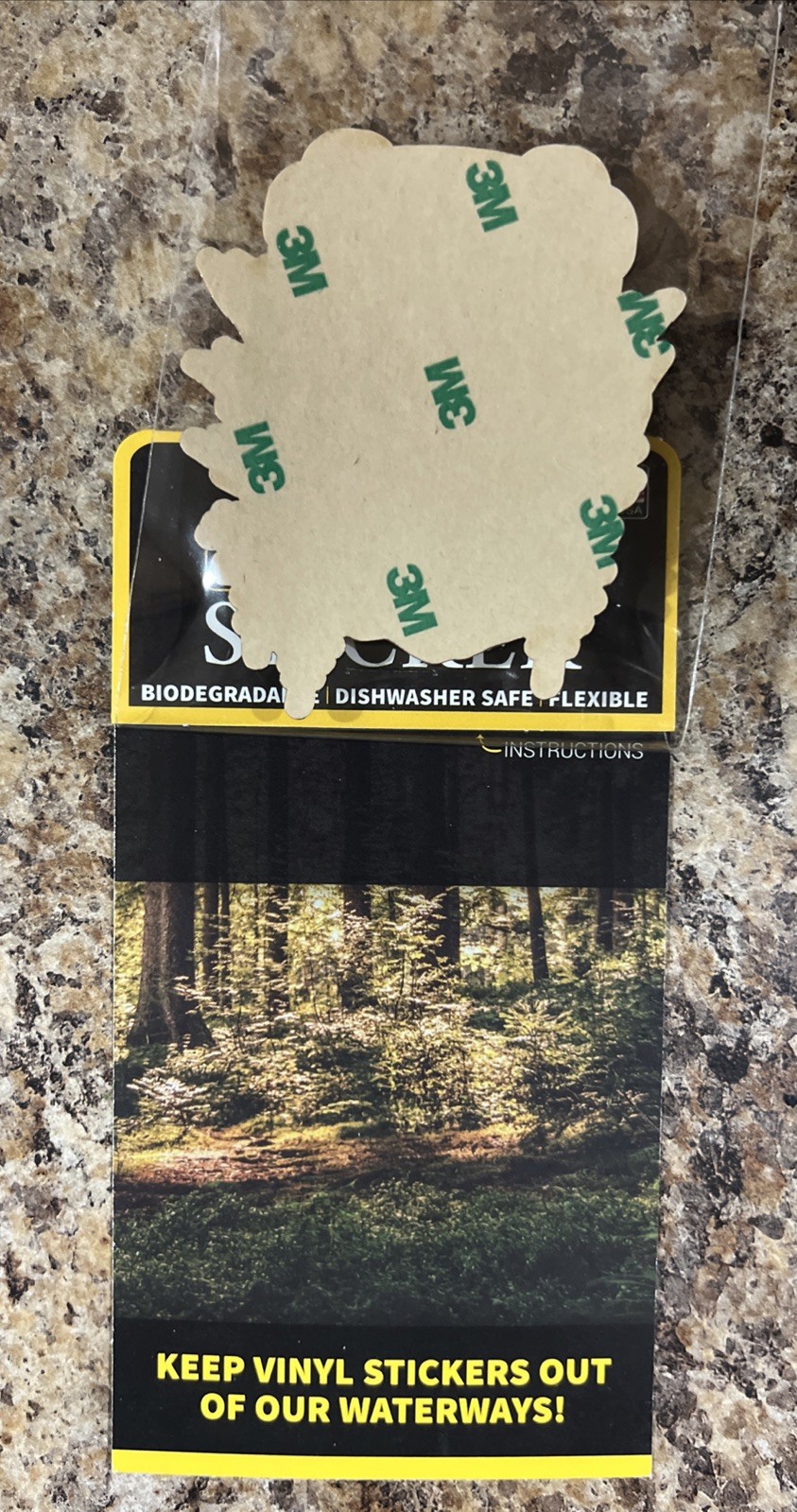 Camping VW Hippie Bus WOOD Sticker Dishwasher SAFE Biodegradable Dust City NEW