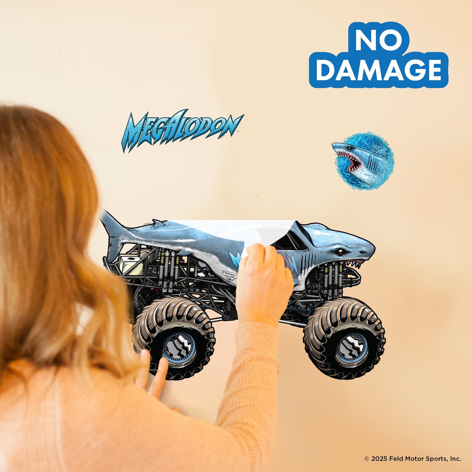 Monster Jam Megalodon Truck Wall Decal – Large 21" Wide Monster Truck Wall Vi…