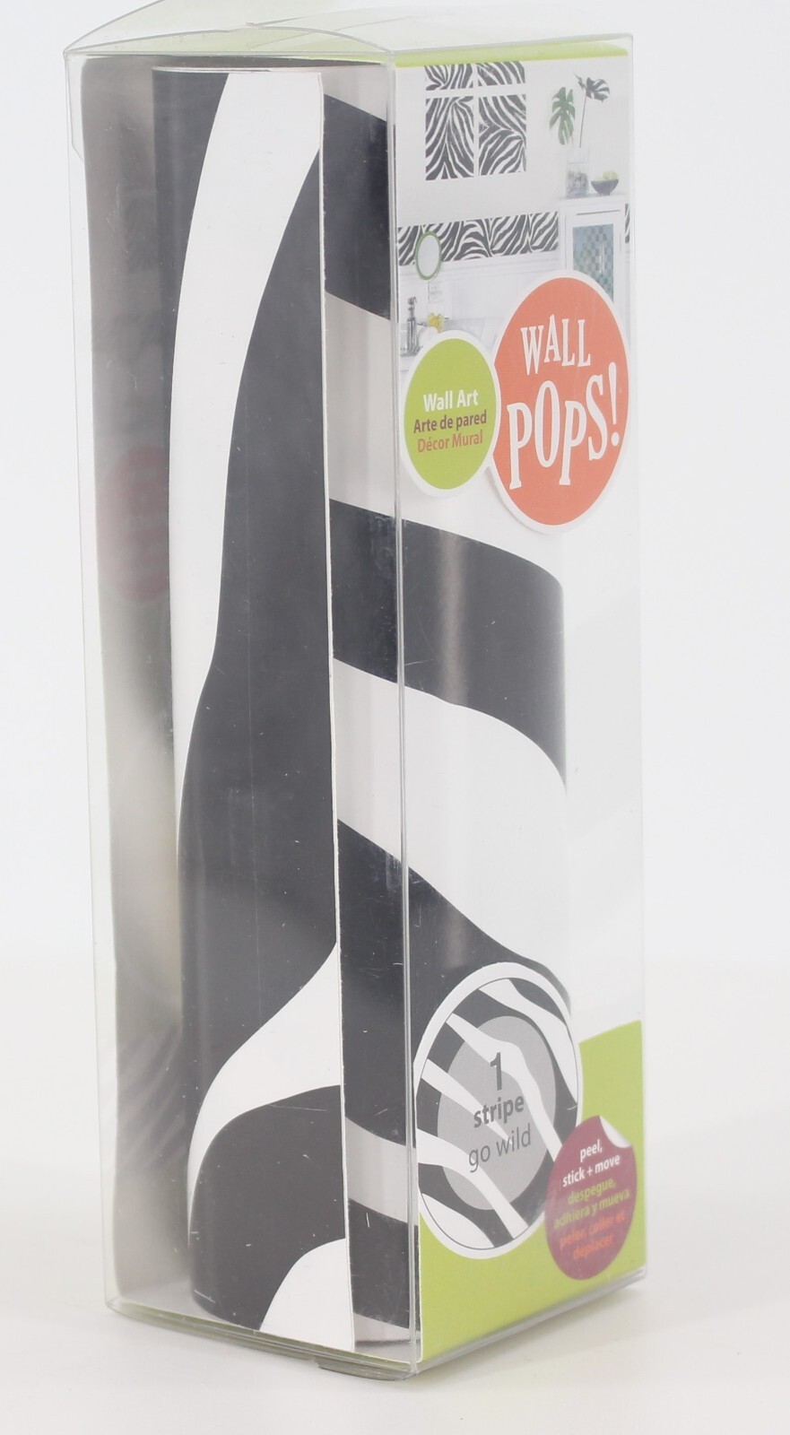 Wall Pops! Stripe Decor Art Go Wild Peel & Stick 6.5"x16ft Reusable Removable