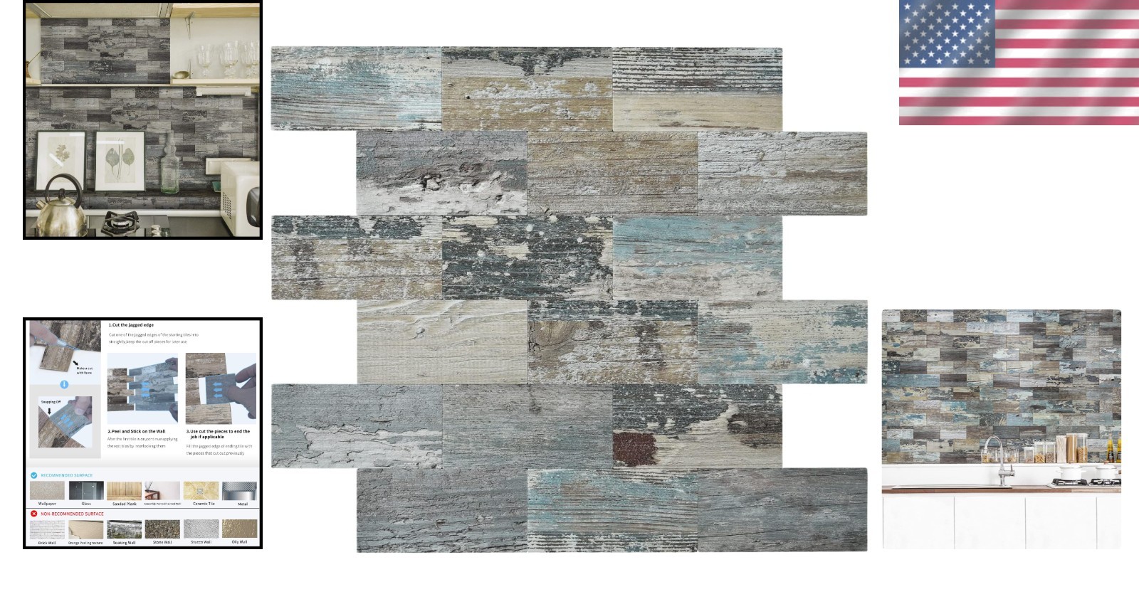 Durable Waterproof 5-Sheet Wall Panels – Elegant Rustic Peel and Stick Design