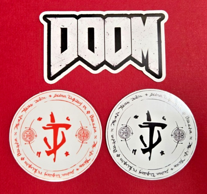 The Doom Slayer Hell Demons Monsters Video Games Vinyl Decal Sticker Set of 3