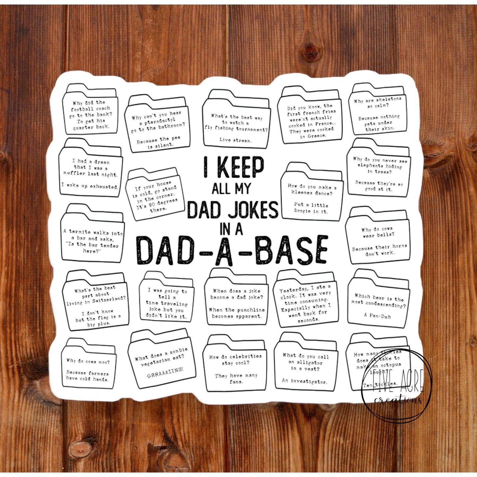 I Keep My Jokes In A Dad-A-Base | Dad Jokes Decal | Funny Sassy Sticker