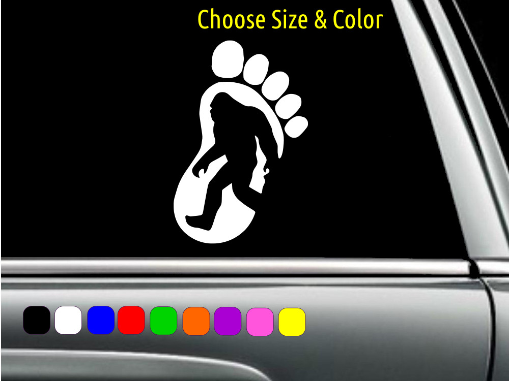 BIGFOOT FOOTPRINT CAST Vinyl Decal Window Wall Truck Sticker CHOOSE SIZE COLOR
