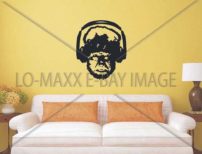 Wolfman With Headphones Monster Spooky Wall Art High Quality Die Cut Vinyl Decal