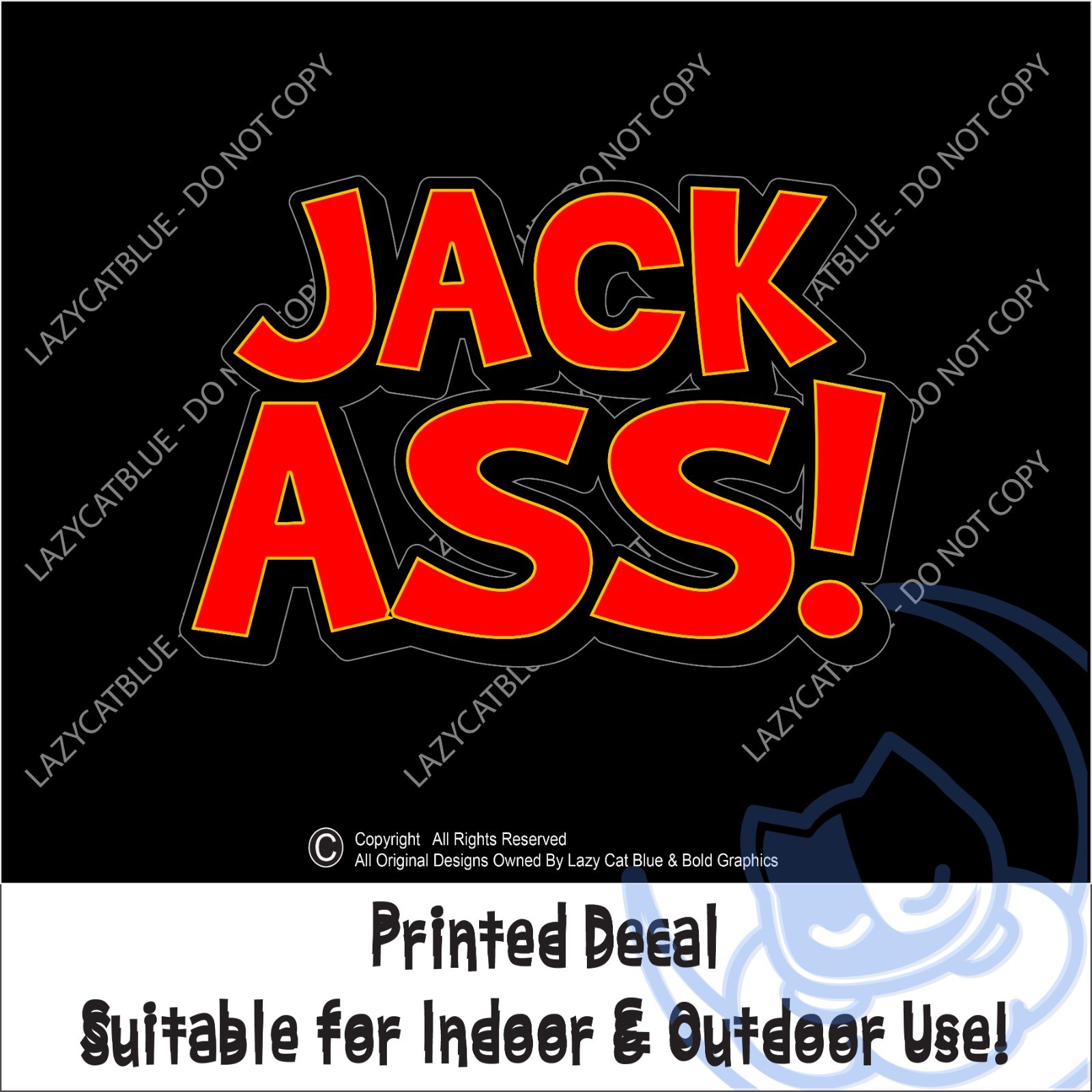 Jack Ass Decal Sticker Printed Die Cut Jackass Funny Insult Name Donkey Adulting