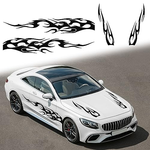 Stripe Vinyl Decal Sticker Graphics Side Body Hood Cover Racing Stripe Black