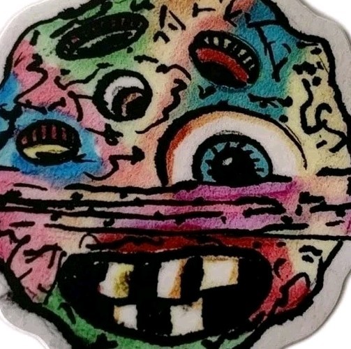 Vinyl sticker of Silly Planet Funny Face Crazy Wacky Eye Cool Fun Outer Space