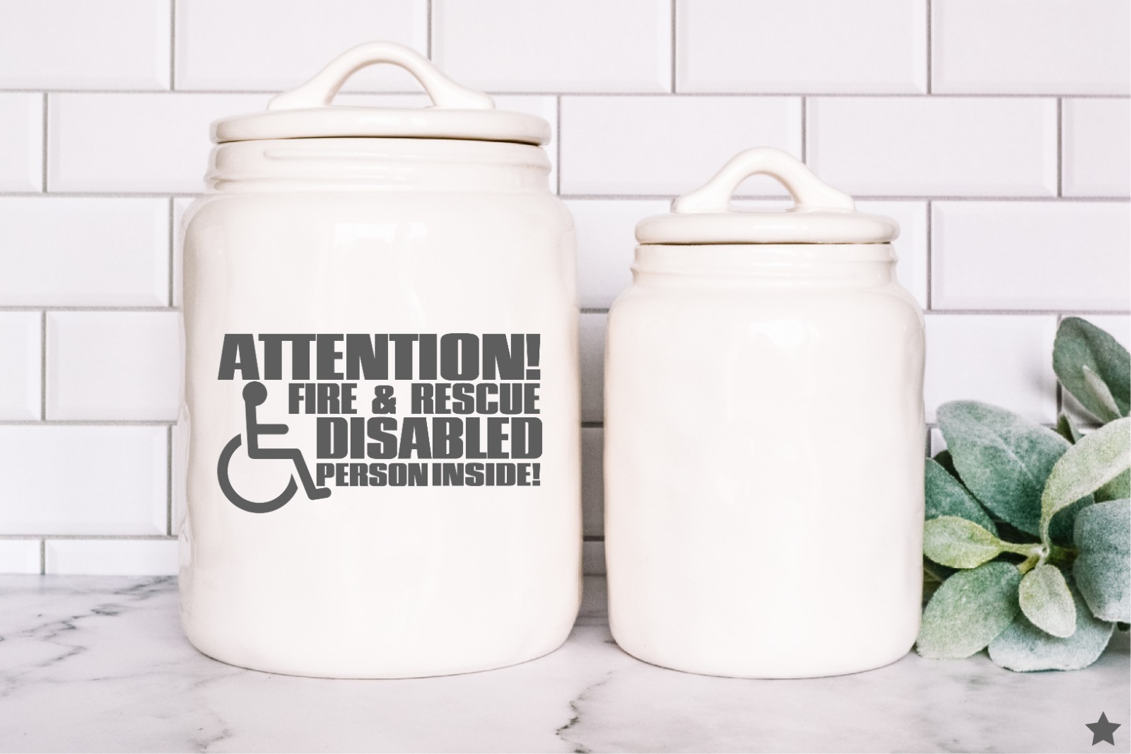 Attention Fire Rescue Disabled Person Inside Decal Window Sticker Save Lives
