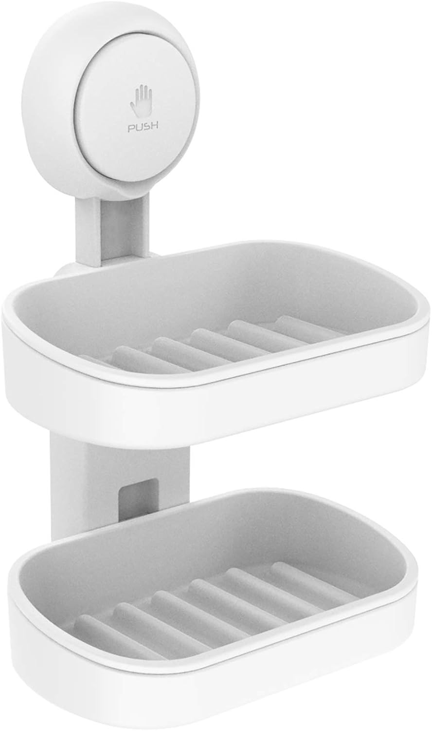 Suction Cup Soap Dish – Dual-Layer, Self-Draining, No-Drill Wall Mount Holder