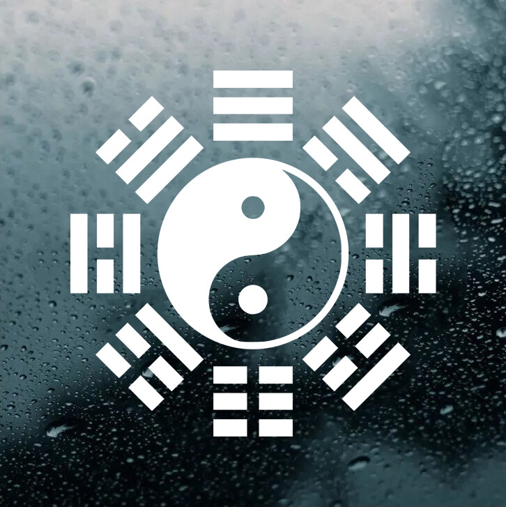 Bagua Pakua Vinyl Decal – Yin Yang Taoist Cosmology – Die Cut Sticker I Ching