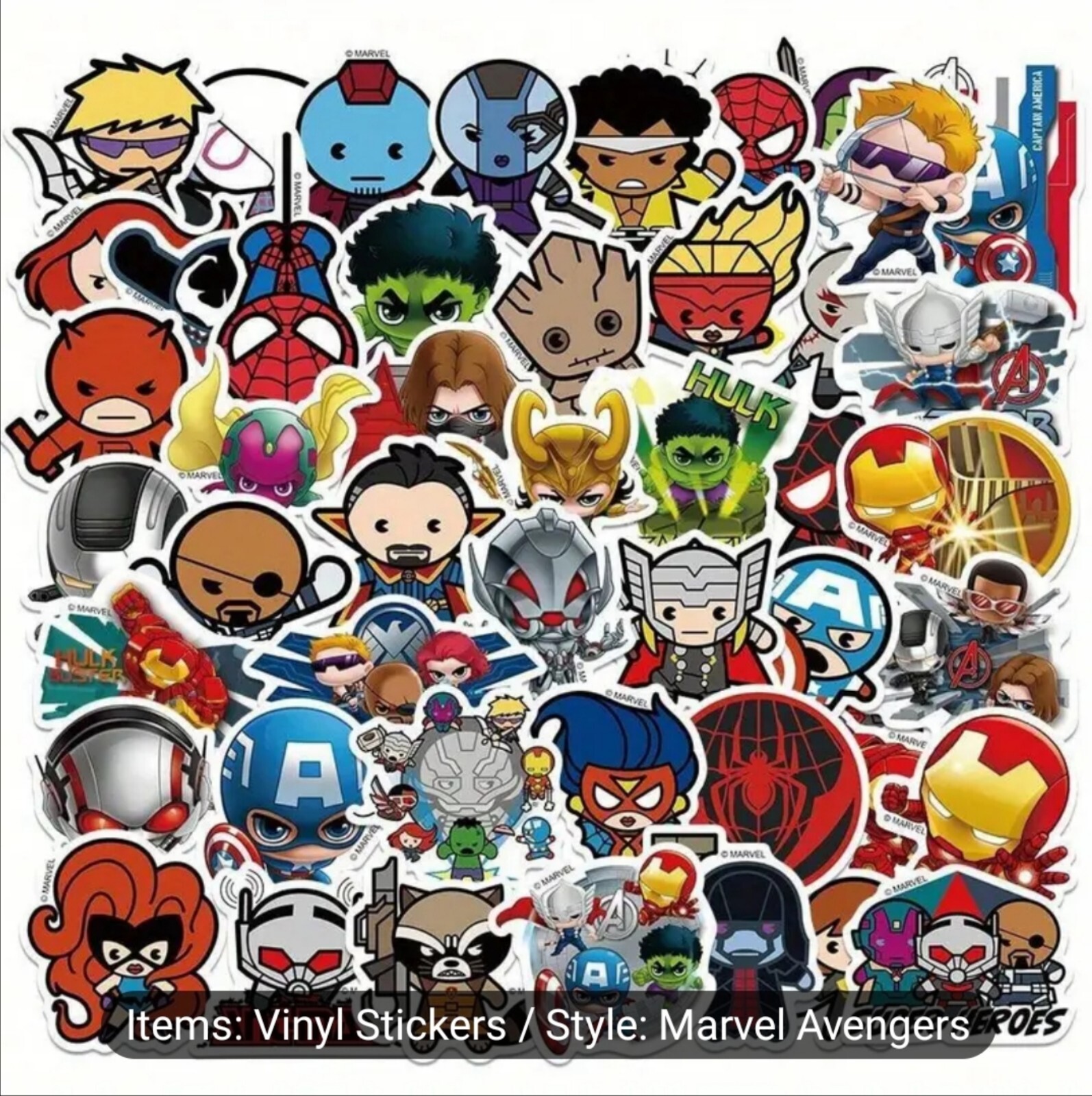 10 PCS Cartoon Marvel Avengers Guardians of the Galaxy Stickers BRAND NEW
