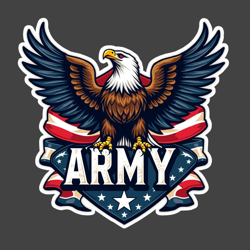 Army Veteran Eagle Patriotic Sticker Vinyl Decal Military American Flag