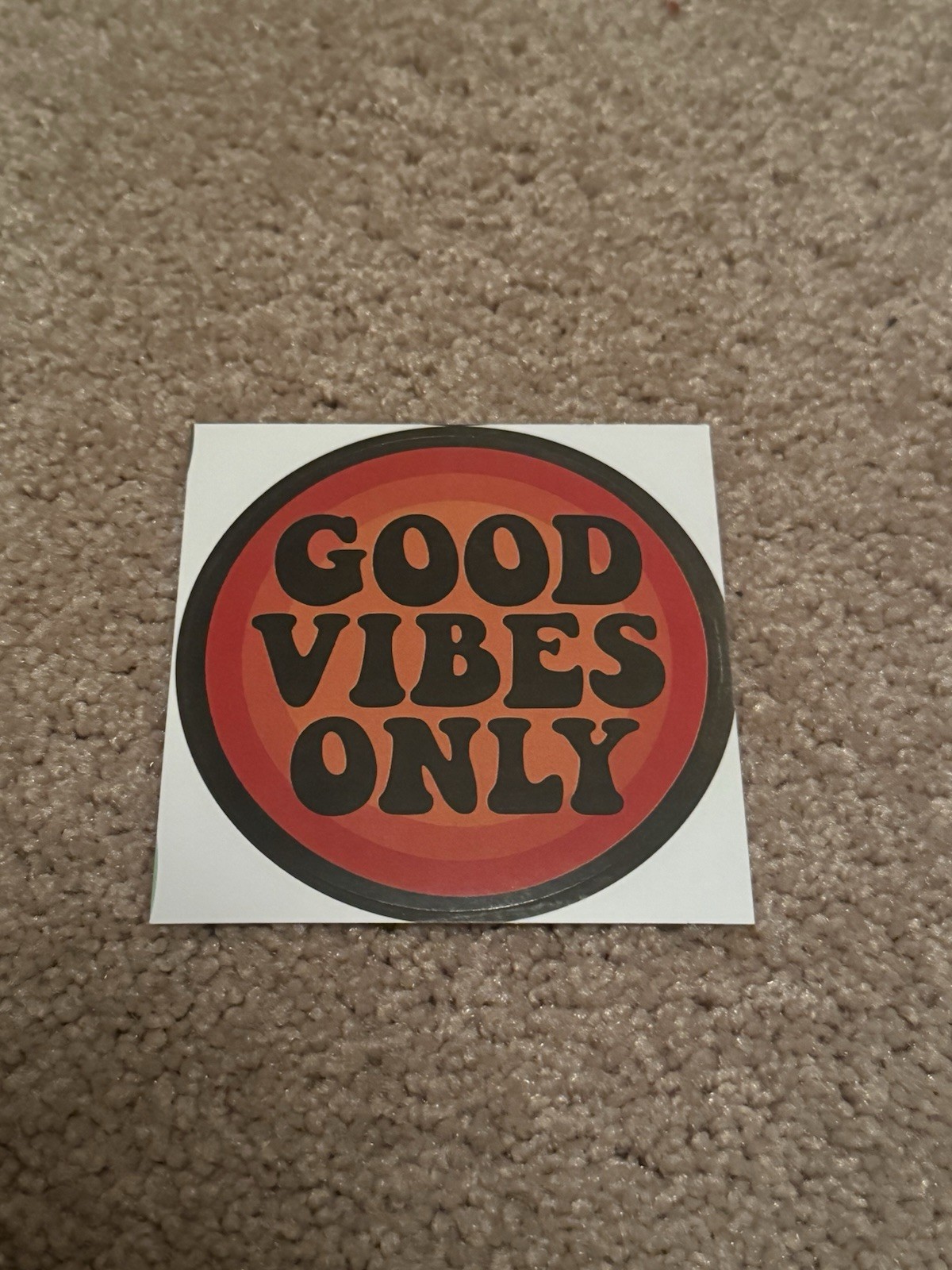 Good Vibes Only Retro Circle Sticker 3.15” Vinyl Decal Hippie Aesthetic Positive