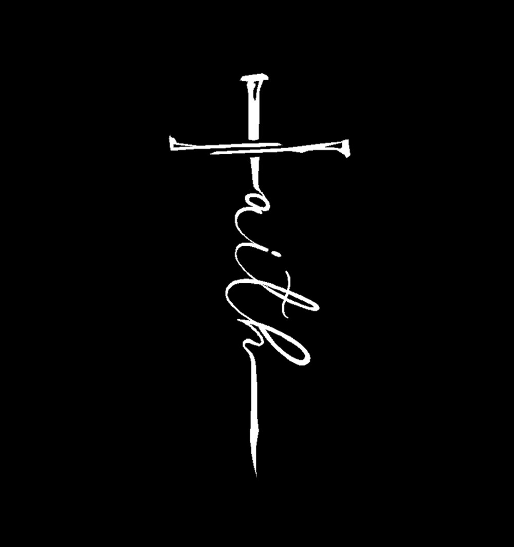 BERRYZILLA Faith Cross with Rust Nails decal for Laptop Mug Car Window Sticker