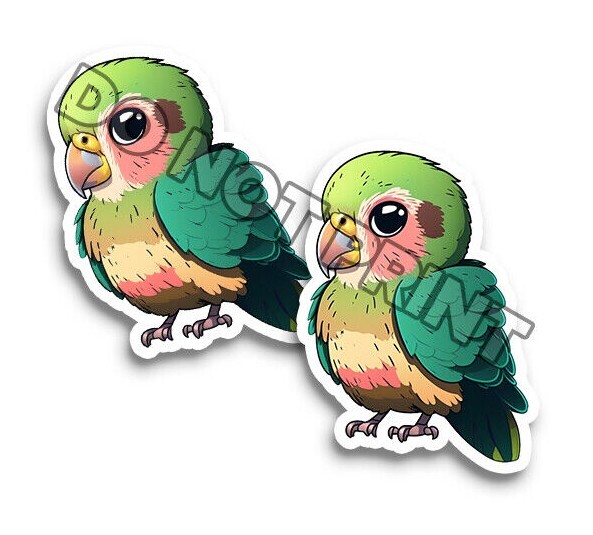 Lovebird Stickers Cute Budgie Bird Stickers Die Cut Decals M33017 Set of 2