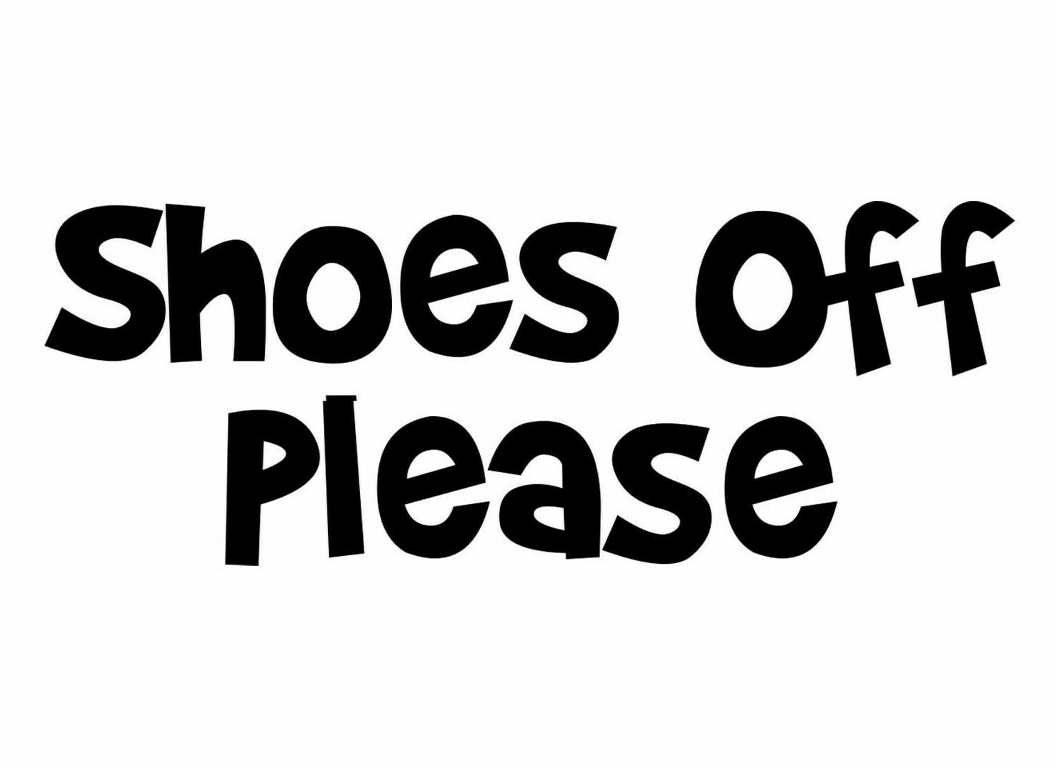 Shoes Off Sticker Please Decal – Courtesy Rule Window Sign Sticker