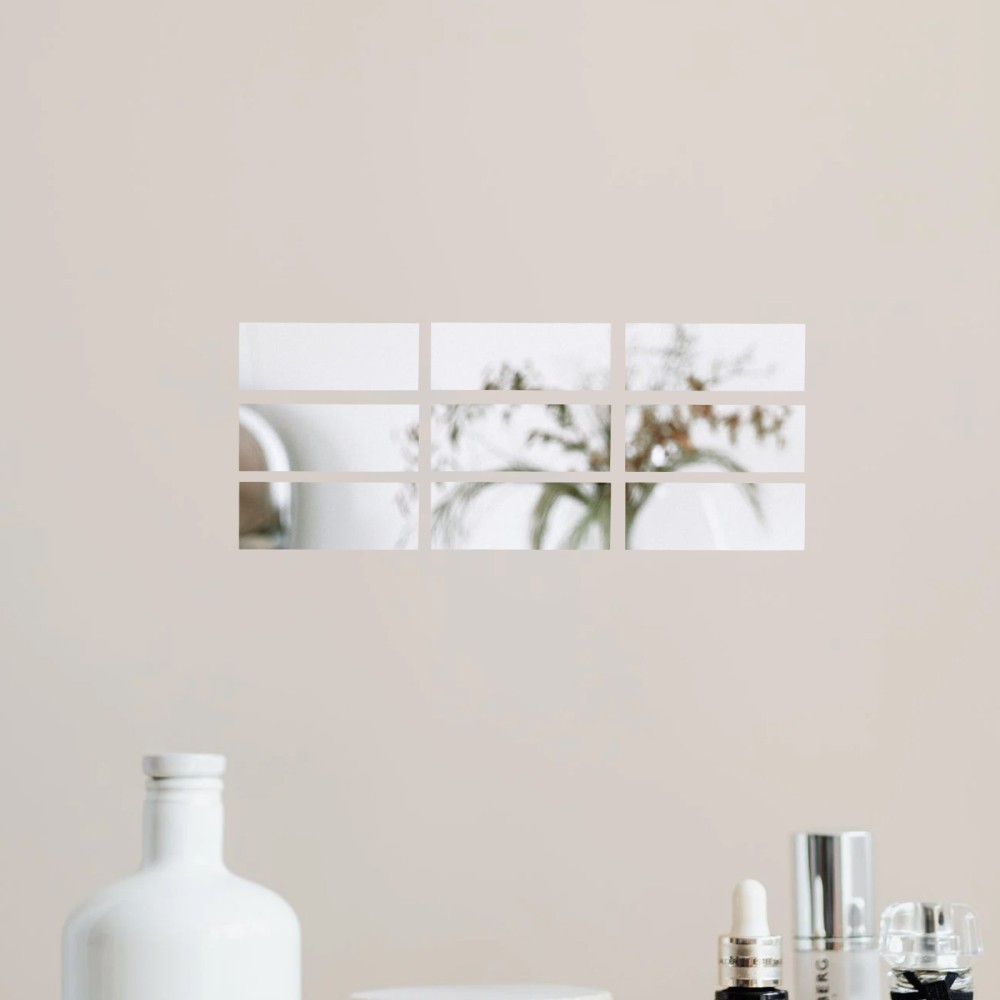 10pcs Rectangular Mirror Mosaic Tiles Craft Stripes Mirrors
