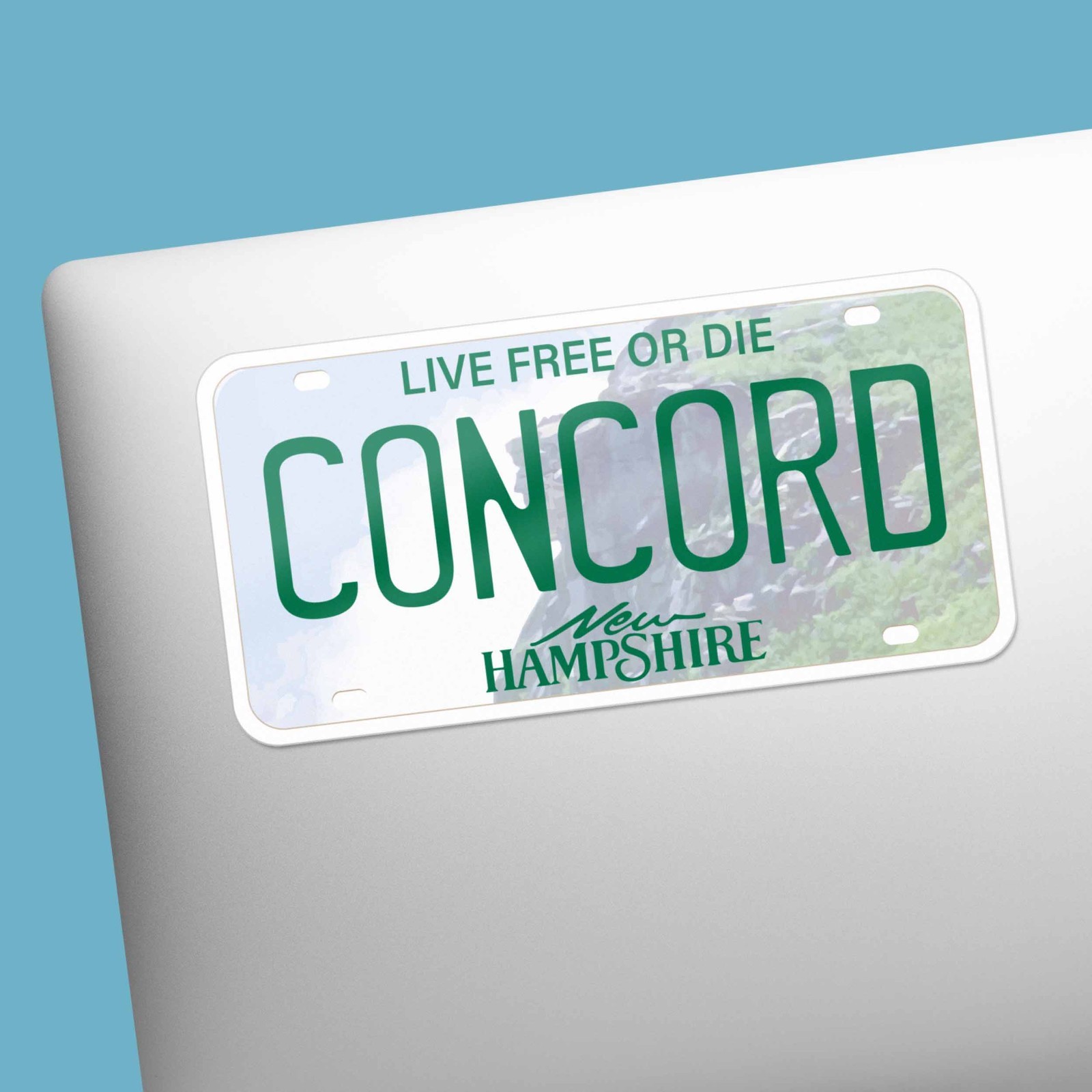 New Hampshire License Plate Stickers – Choose Your NH City Decal for Laptop