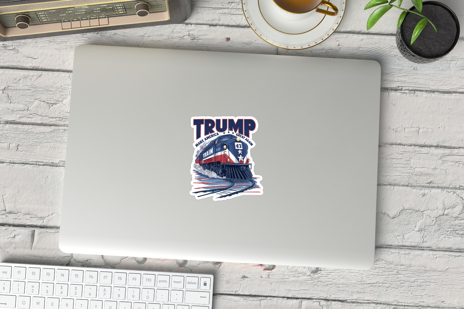 TRUMP TRAIN Sticker 2024 -Make US Great Again- MAGA Vinyl Decal – 3 x 3.5 INCHES