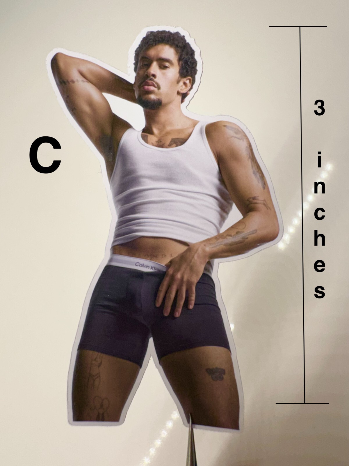 BAD BUNNY 3" STICKER CALVIN KLEIN SHIRTLESS PHOTO 3" DIE CUT STICKER FAN GIFT