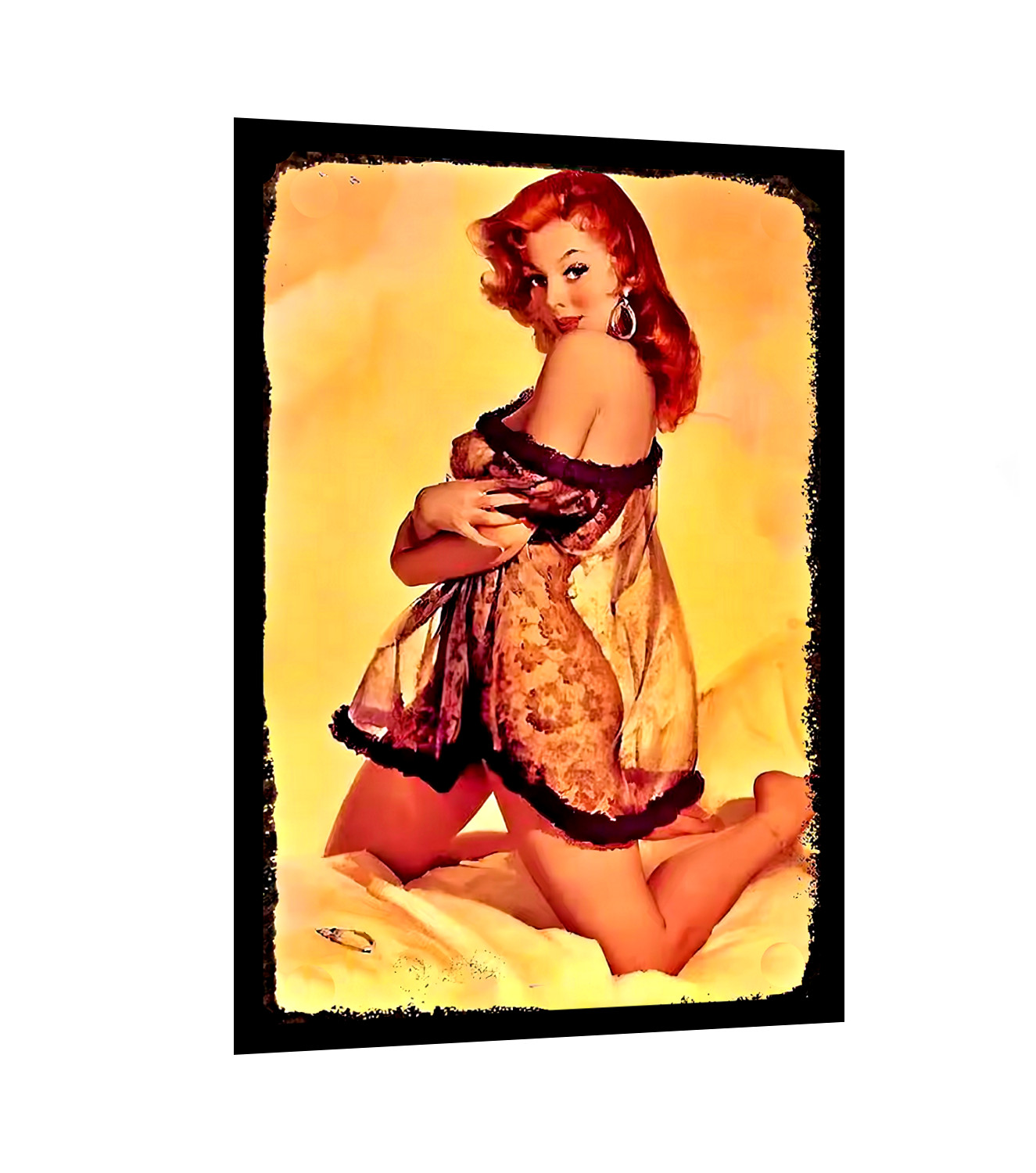 Sexy Adult Sign Sticker Beautiful Red Headed Women In Look at Her Body 5 Sizes