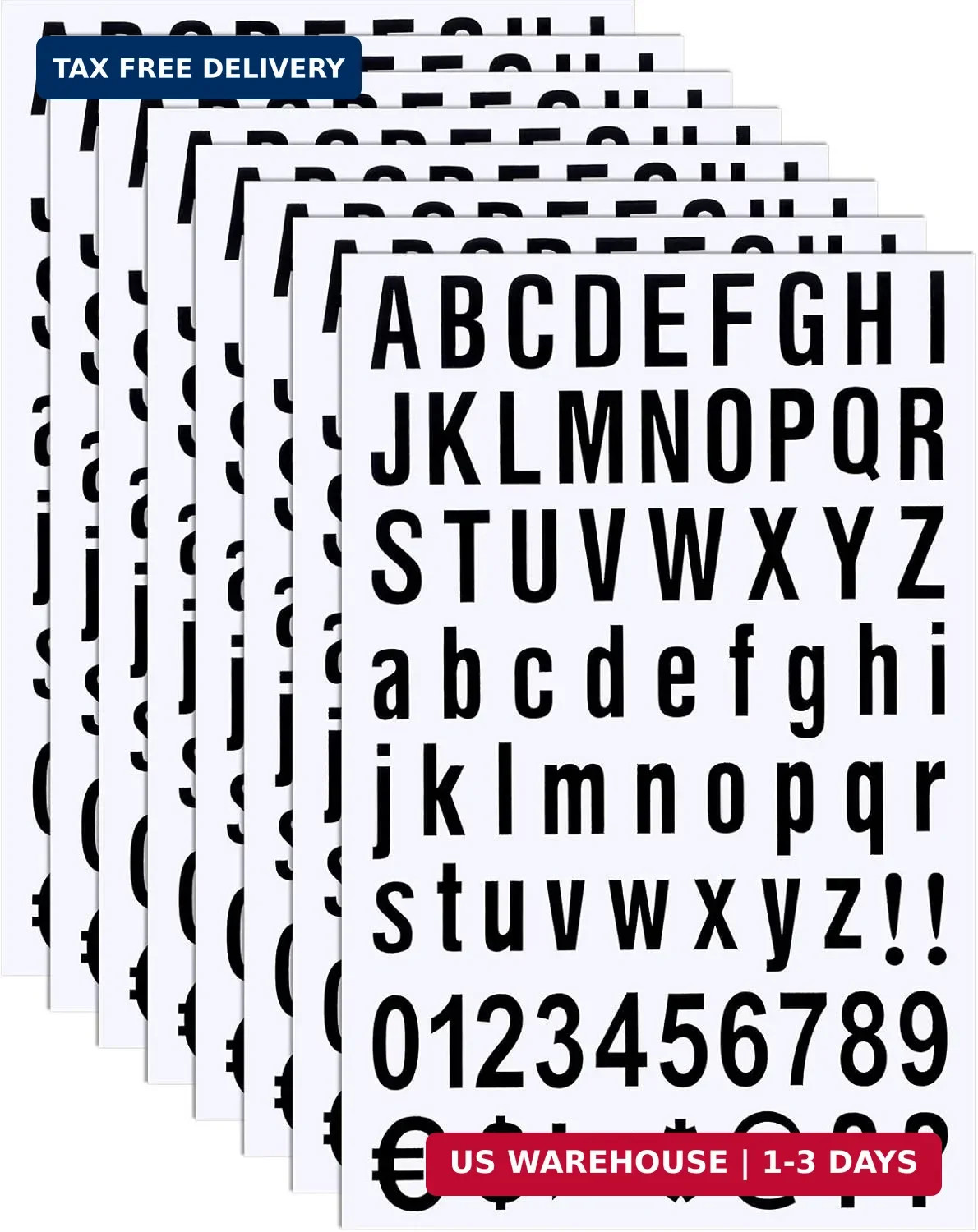 8 Sheets Self Adhesive Vinyl Letters Numbers Kit, Mailbox Numbers Sticker for Ma