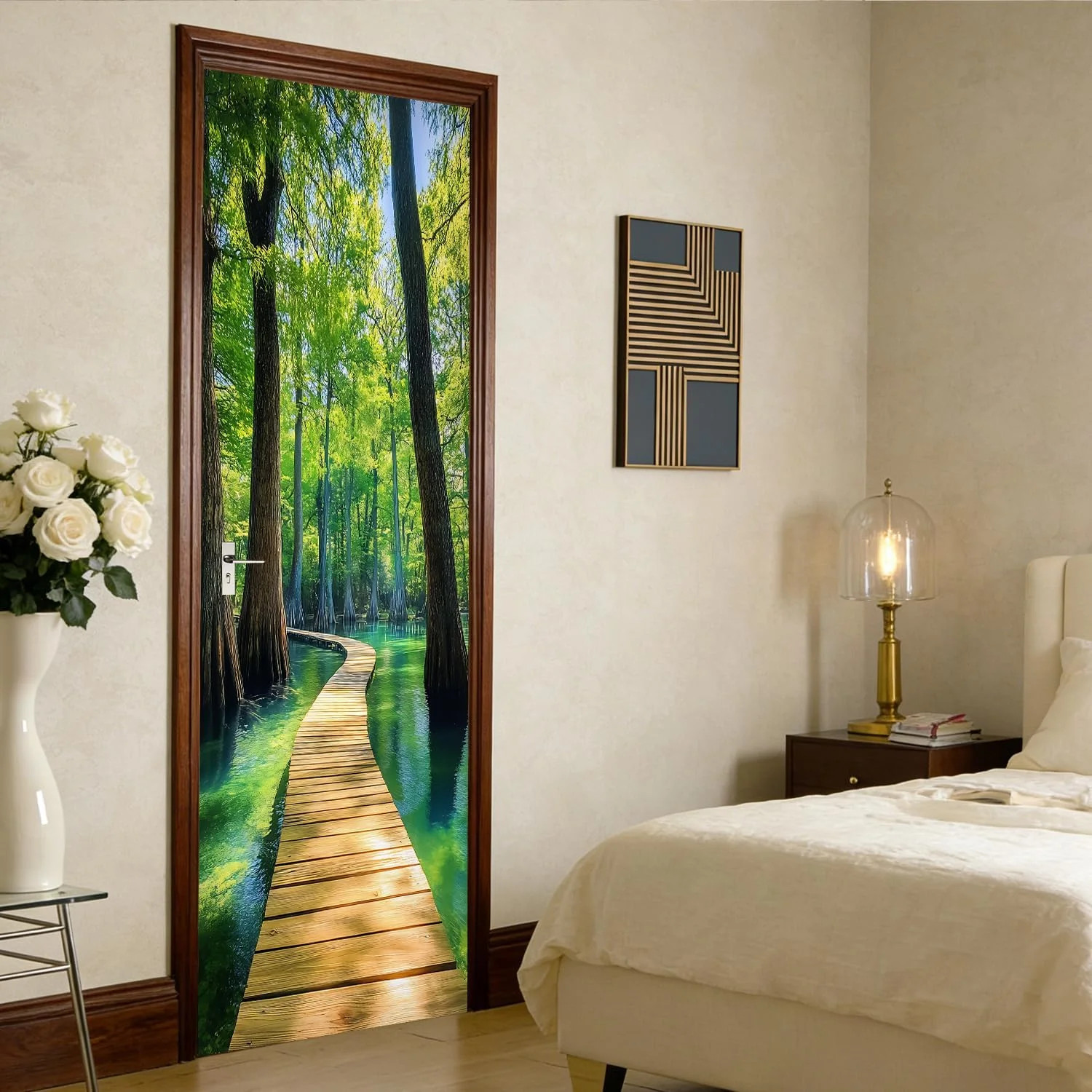 Door Cover Interior 30.3×78.7 Inch – Covers Decorative 3D Murals Removable Stick