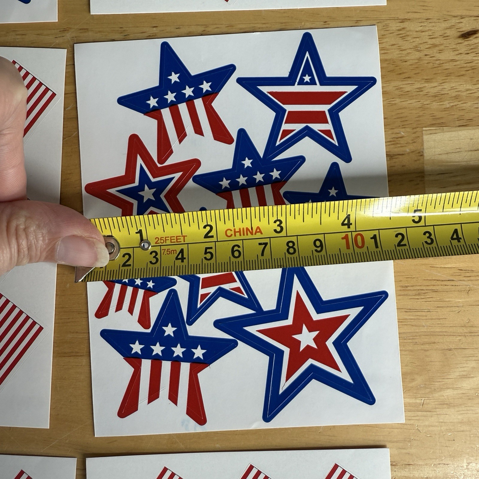 United States American USA Flag Stickers Stars Patriotic Red White & Blue Read