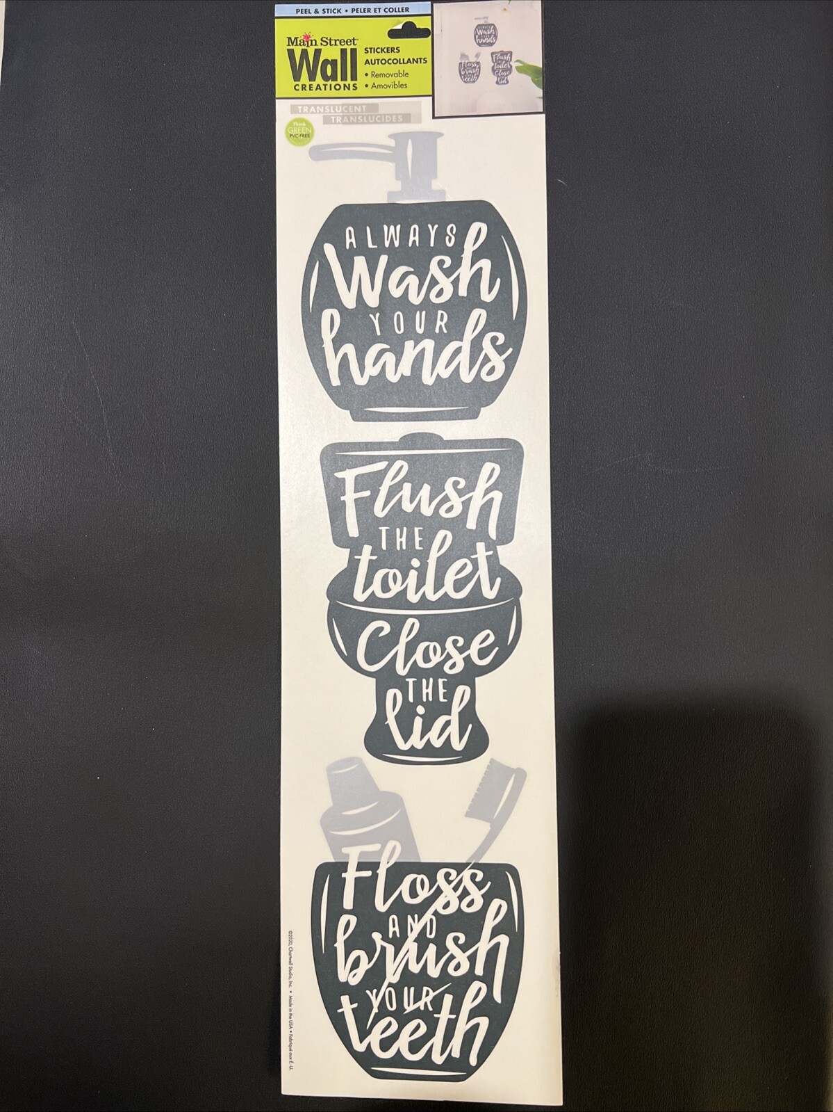 Main Street Wall Creations Stickers "Bathroom Rules" – SKU 311105, New