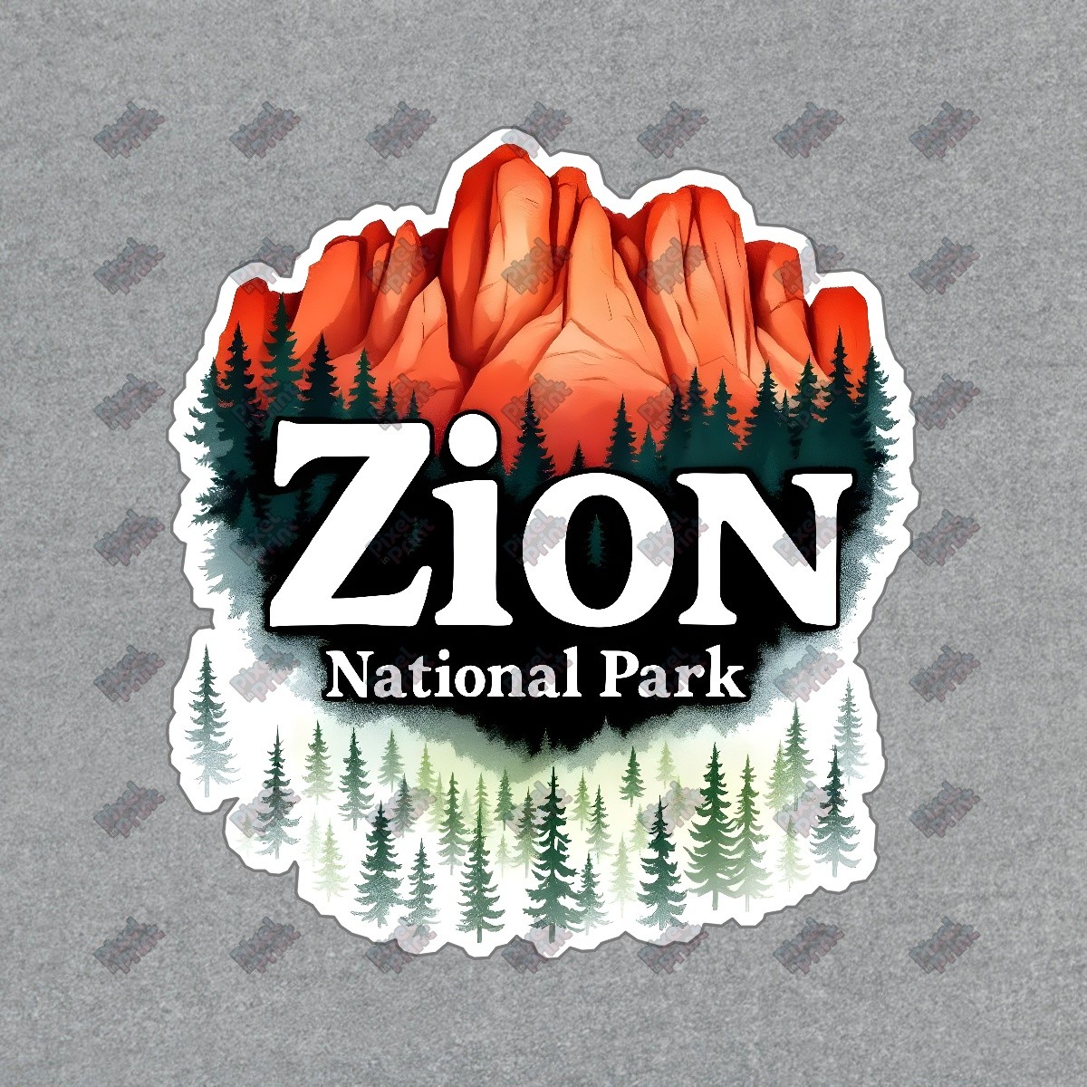 Vibrant Zion National Park Vinyl Sticker Landscape Decal for Nature #9133
