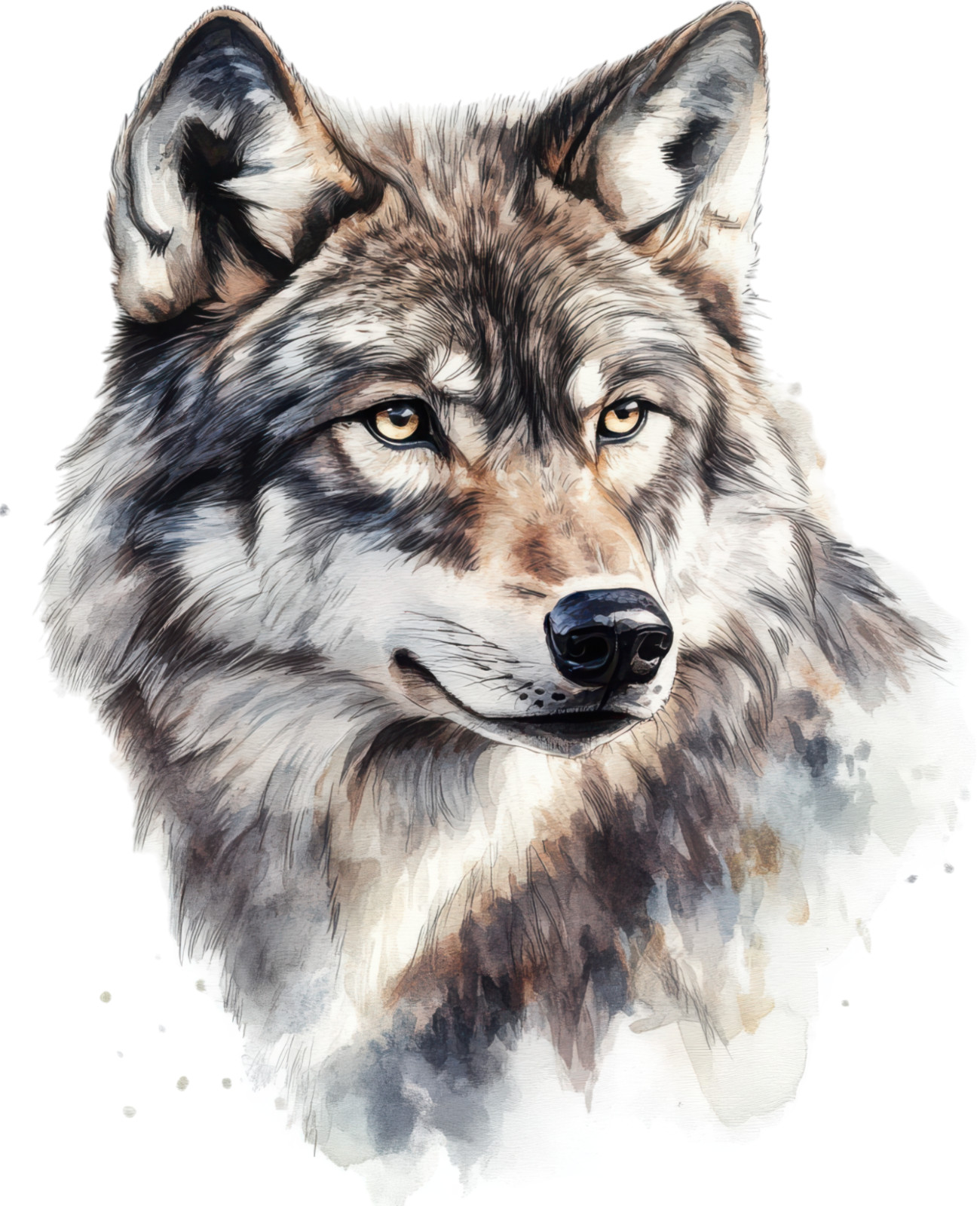 Wall decal sticker wolf watercolor wall sticker 18×18 cm large