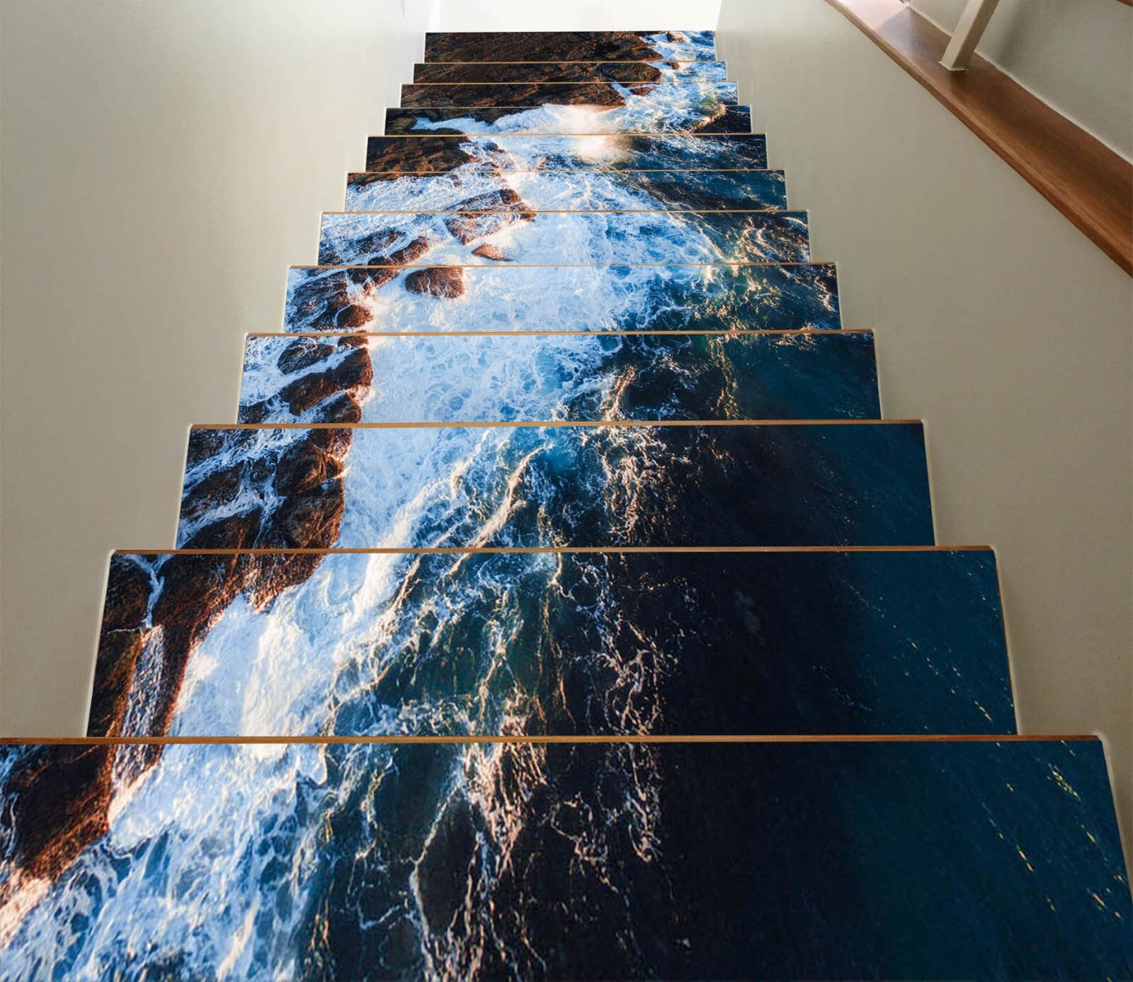 3D Dream Dark Sea U950 Stair Risers Decoration Photo Mural Decal Wallpaper Romy