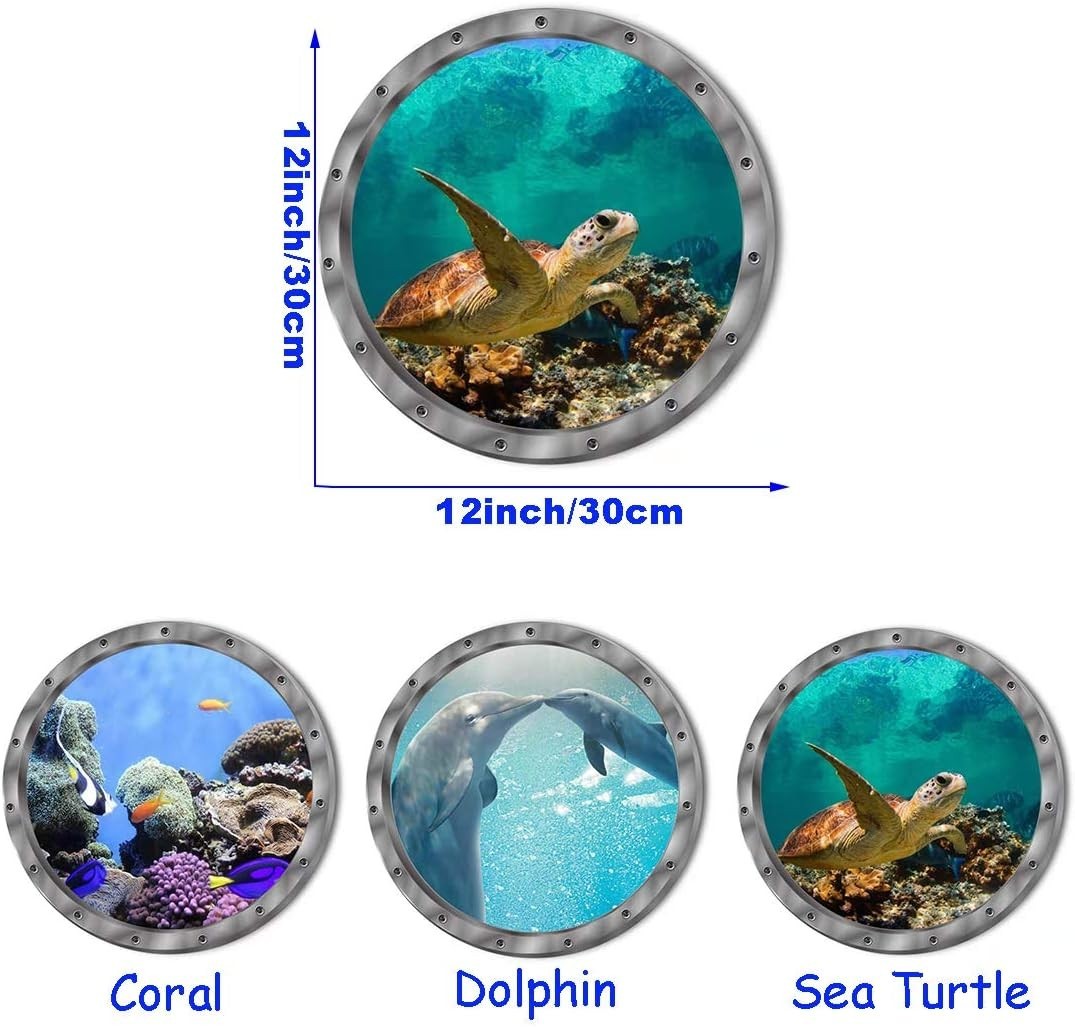 Light Blue Ocean-Themed Wall Decals – Waterproof & Removable Stickers