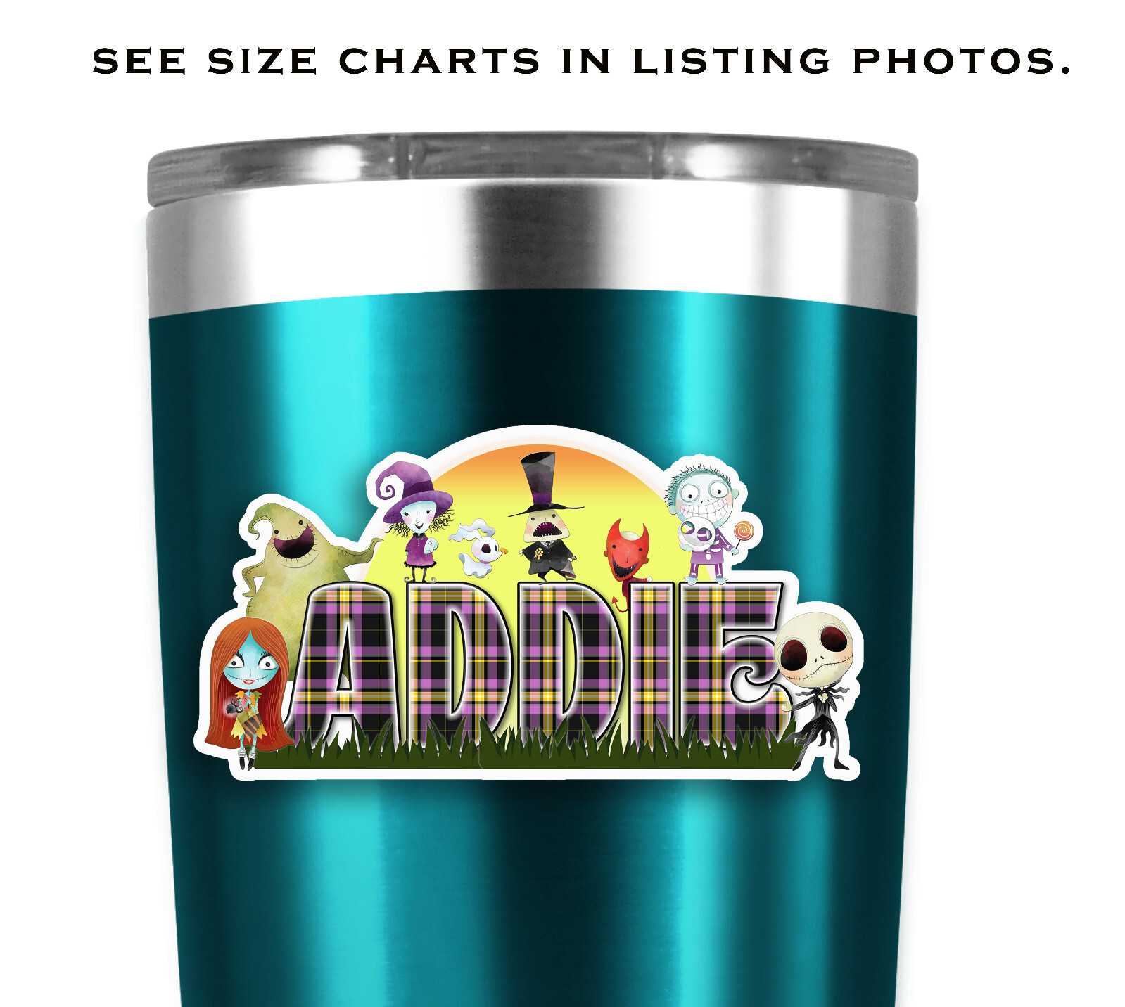 Custom Name Stickers • Waterproof Vinyl • Cool Halloween Theme • Spooky Holiday