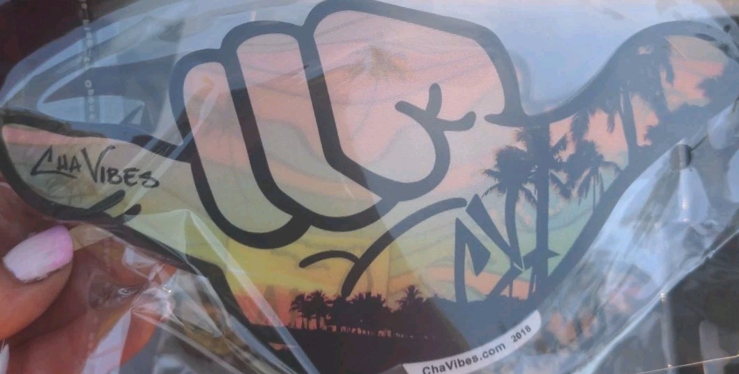 *DECAL* Shaka Hand / DAYTONA BEACH FL CHAVIBES Halogram Sticker Lot X3