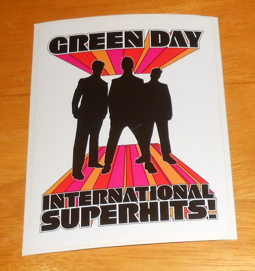Green Day International Superhits! Sticker Original Promo (rectangle) 5×4