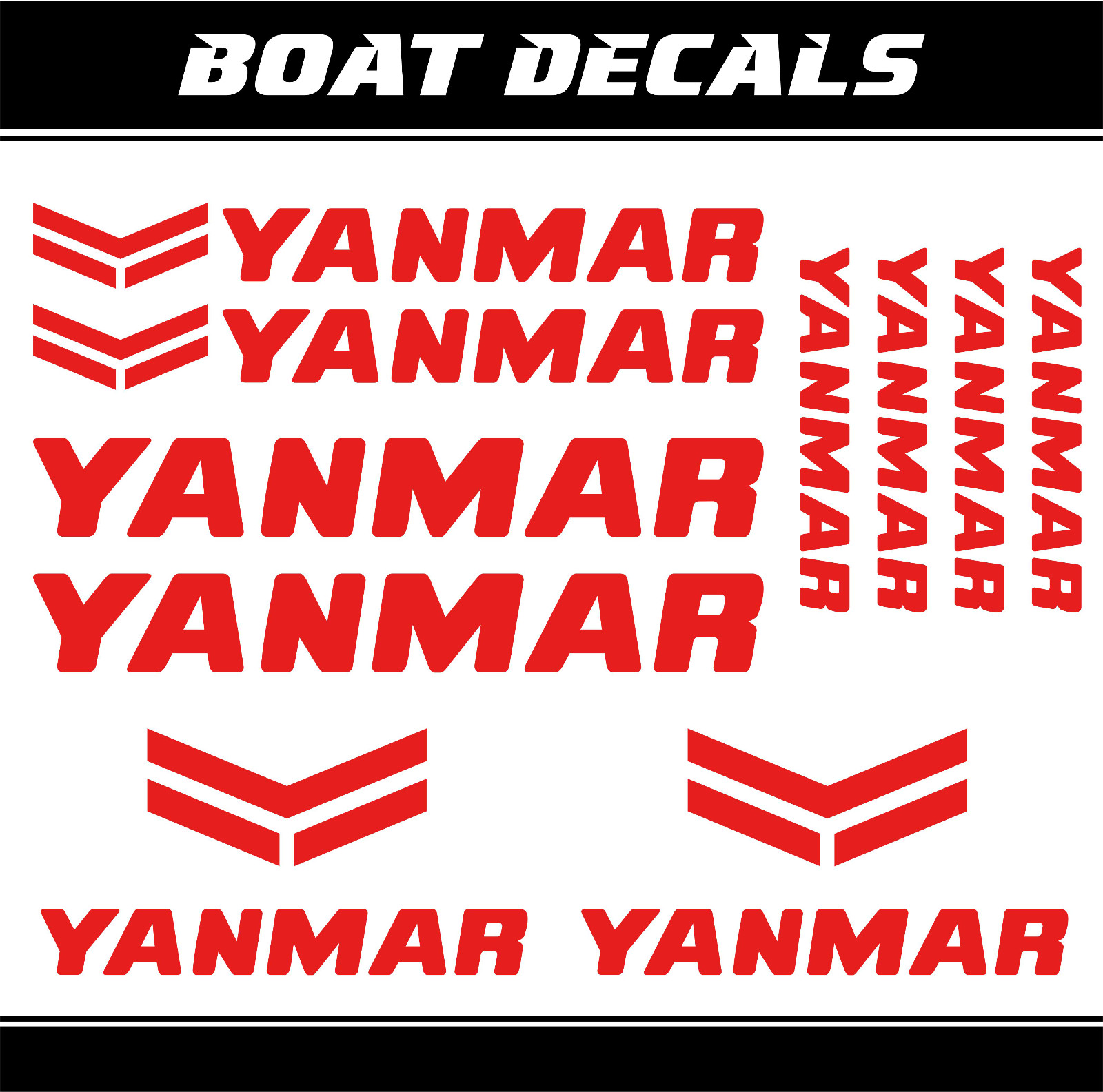 Yanmar decals Motorboat engine mini Bagger boat sticker set ORACAL vinyl foil